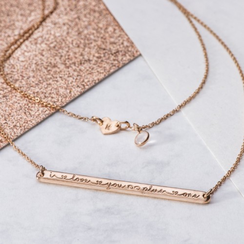sentimental silver double row necklace I love you infinity plus one