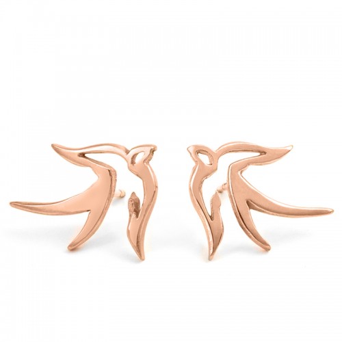 Rose Gold bird earrings