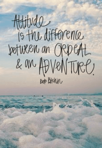 Attitude is the difference between an ordeal and an adventure.