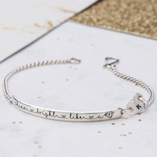 Positive inspirational message bracelet - Shine Bright Like a Diamond