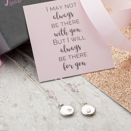 Sister and Best Friend locket set with quote card, matching gift set