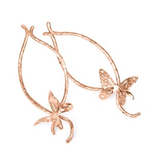 Beautiful designer jewellery by kimberley Selwood Rose Gold Long Butterfly Earrings