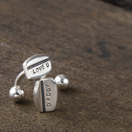 Silver Personalised Cufflinks with line detail